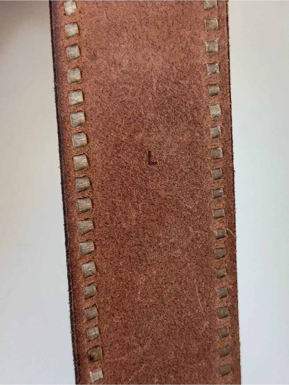 Vintage Ralph Lauren Embroidered Western Belt Size L Silver Buckle Leather